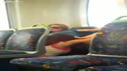 Pussy eating on a train.