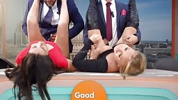 Georgie Maria, Kayla Wild - News Channel Foursome On TV