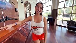 Shirley Musk - Innocent Hooters Girl Fucks Her Customer
